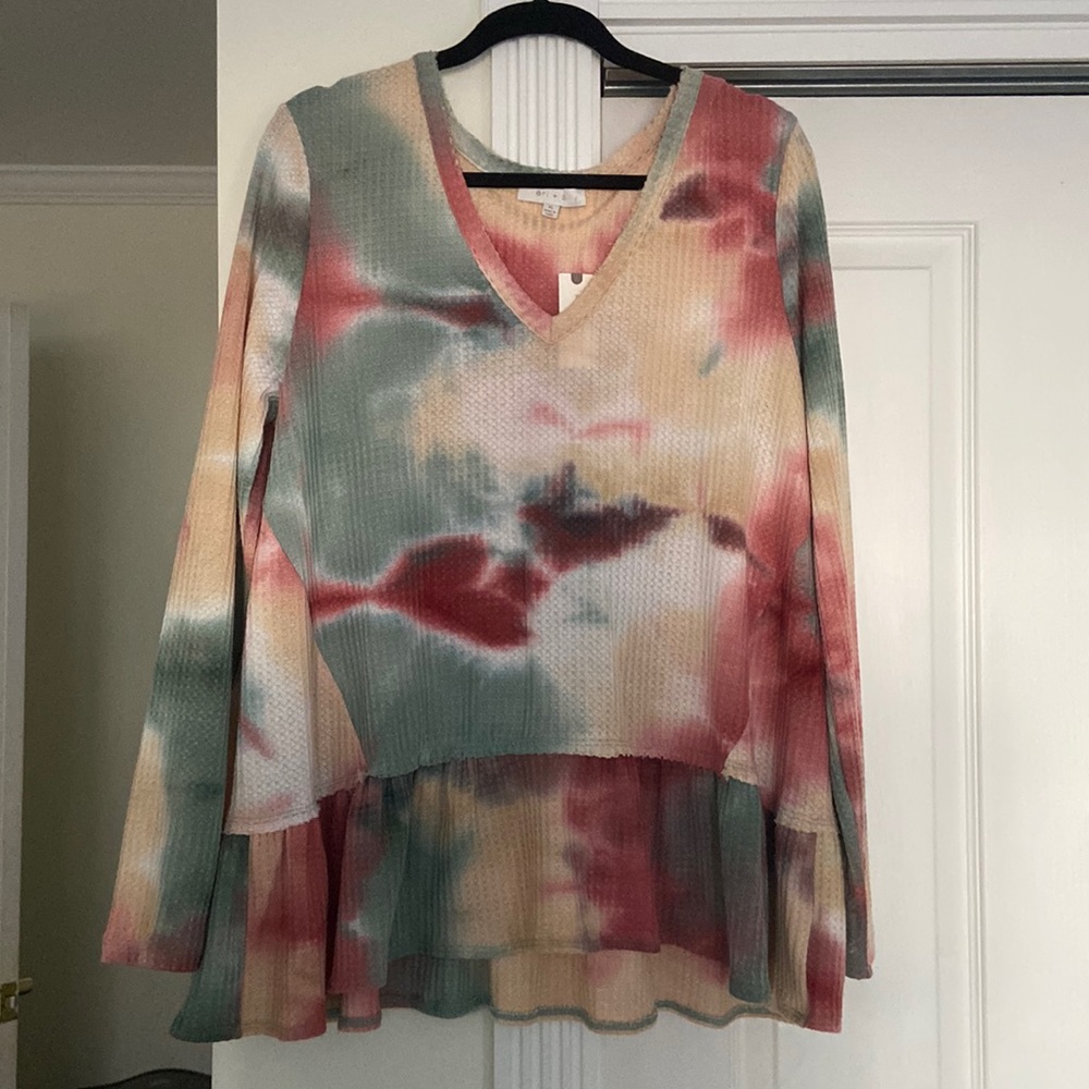 Brand New Anthropologie Tye Dye Ruffle Thermal